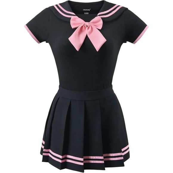 Littleforbig Cotton Romper Pajamas Black Cosplay Magical Onesie Skirt Set - Picture 5 of 7